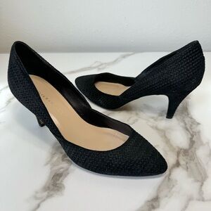 Loeffler Randall Black Woven Suede Leather Pointed Toe Formal Casual Heels, 9
